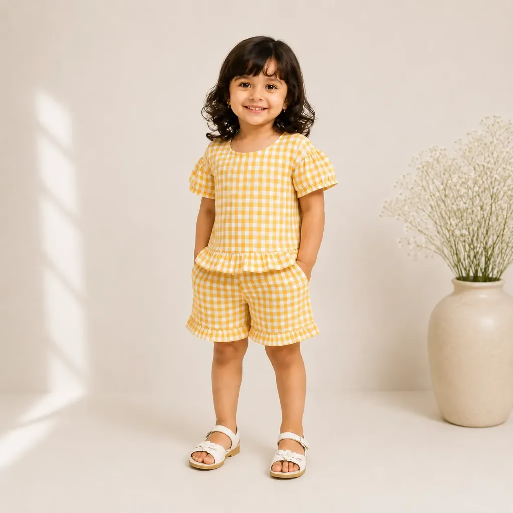 Gingham Play set Yellow