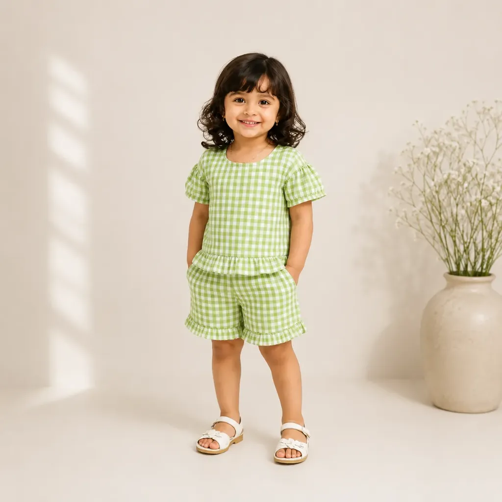 Gingham Play set Green